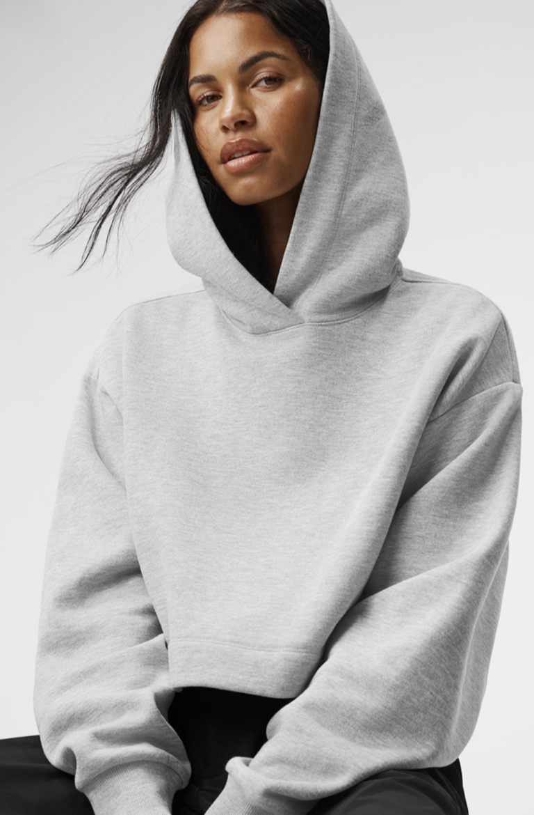 Alo Grey Crop Hoodie (similar)